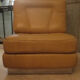 Fauteuil cuir, base inox, années 70