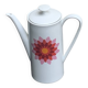 Arzberg Germany white porcelain coffee pot, numbered, designer motif