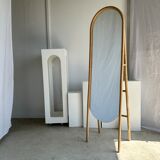 Miroir sur pied en bambou et rotin H:1m80