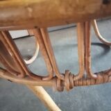 1960 wicker rattan coffee table