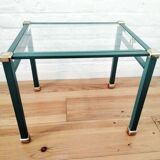 Side table end of sofa in vintage green metal