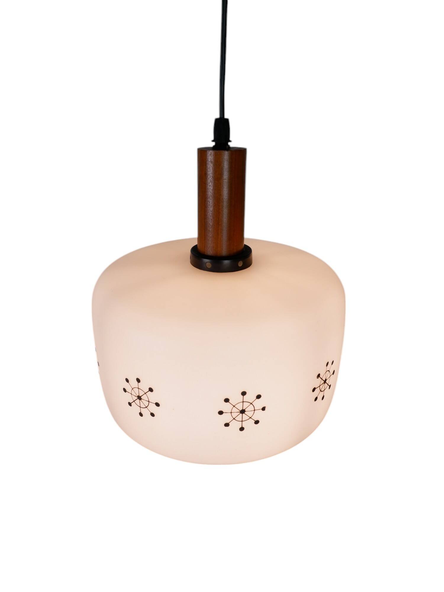 Danish glass hanging lamp, 1960s