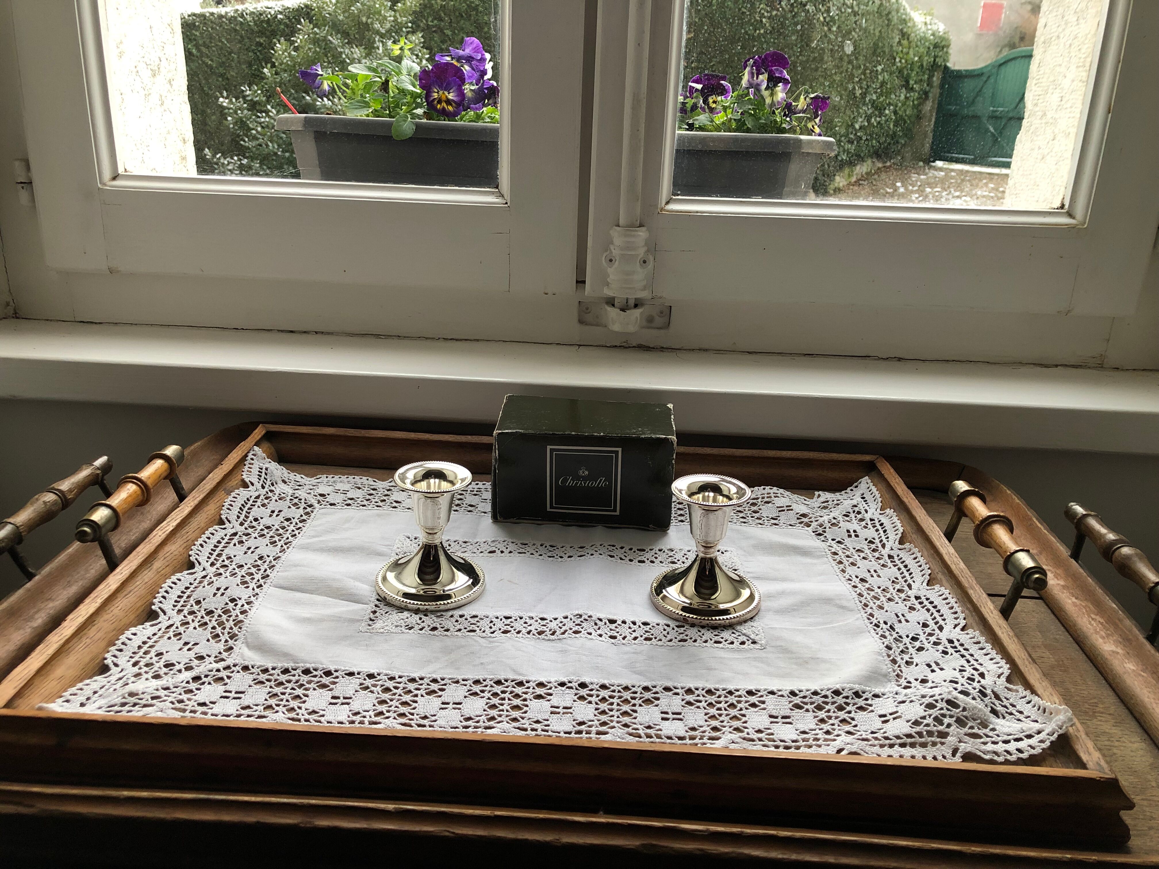 Pair of Christofle candle holders