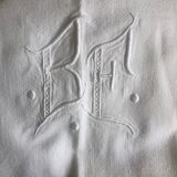 old sheet monogram BF cotton