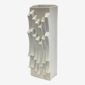 Vase en porcelain blanc par Heinrich Fuchs pour Hutschenreuther, 1960s
