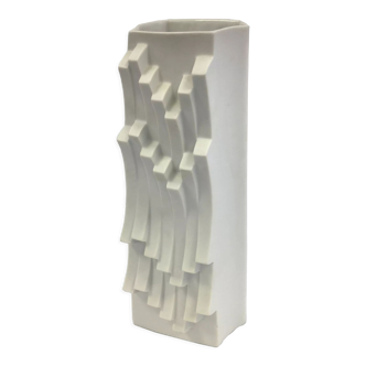 Vase en porcelain blanc par Heinrich Fuchs pour Hutschenreuther, 1960s