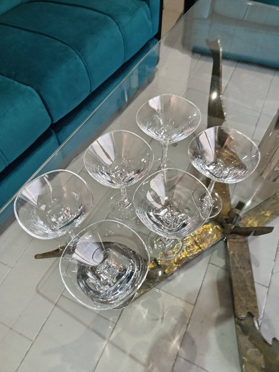 Censo crystal martini glasses, 1980s, set of 6