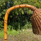 Louis Sognot floor lamp from the 50s in rattan