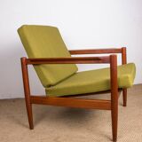 Danish Teak and fabric armchair by Børge Jensen & Sønner 1960.