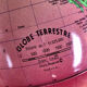Bright globe vintage red background