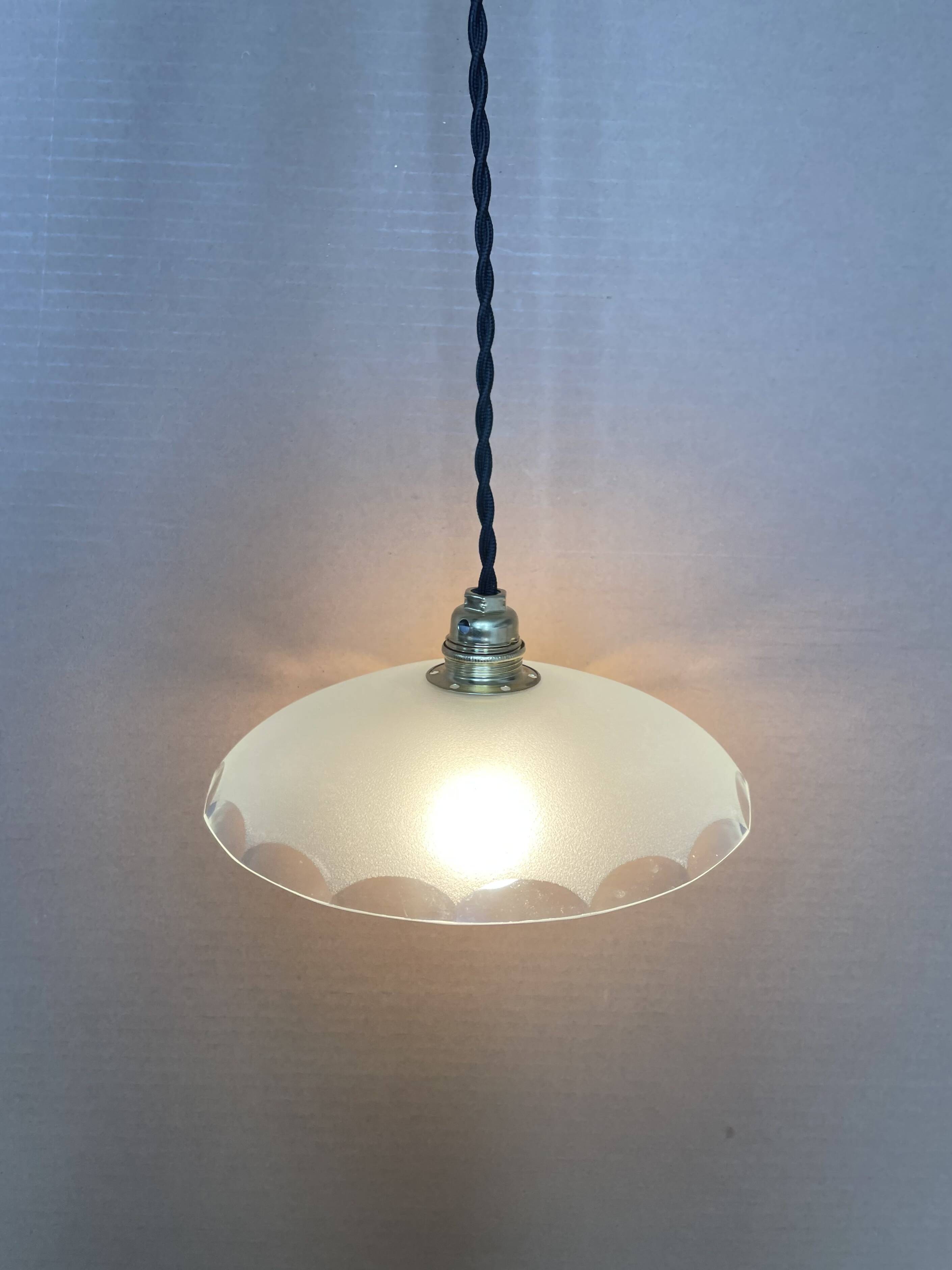 Small antique glass pendant light