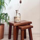Vintage brutalist eiken nesting tables 1970’s