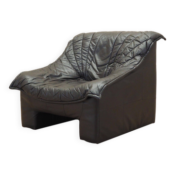 Fauteuil en cuir, design italien, années 1960, production : Italie