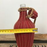 Bottle with rattan weaving and vintage scoubidou