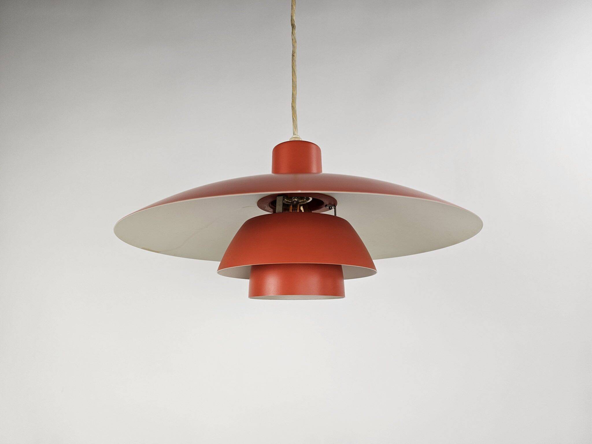 Louis Poulsen PH 4/3 pendant lamp orange metal shades by Poul Henningsen