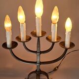 Candélabres à 5 lumières brutaliste 1950/1960.