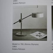Lampe de table Model 781 (Simris/Olympia) par Anders Pehrson pour Ateljé Lyktan, Suède, 1964