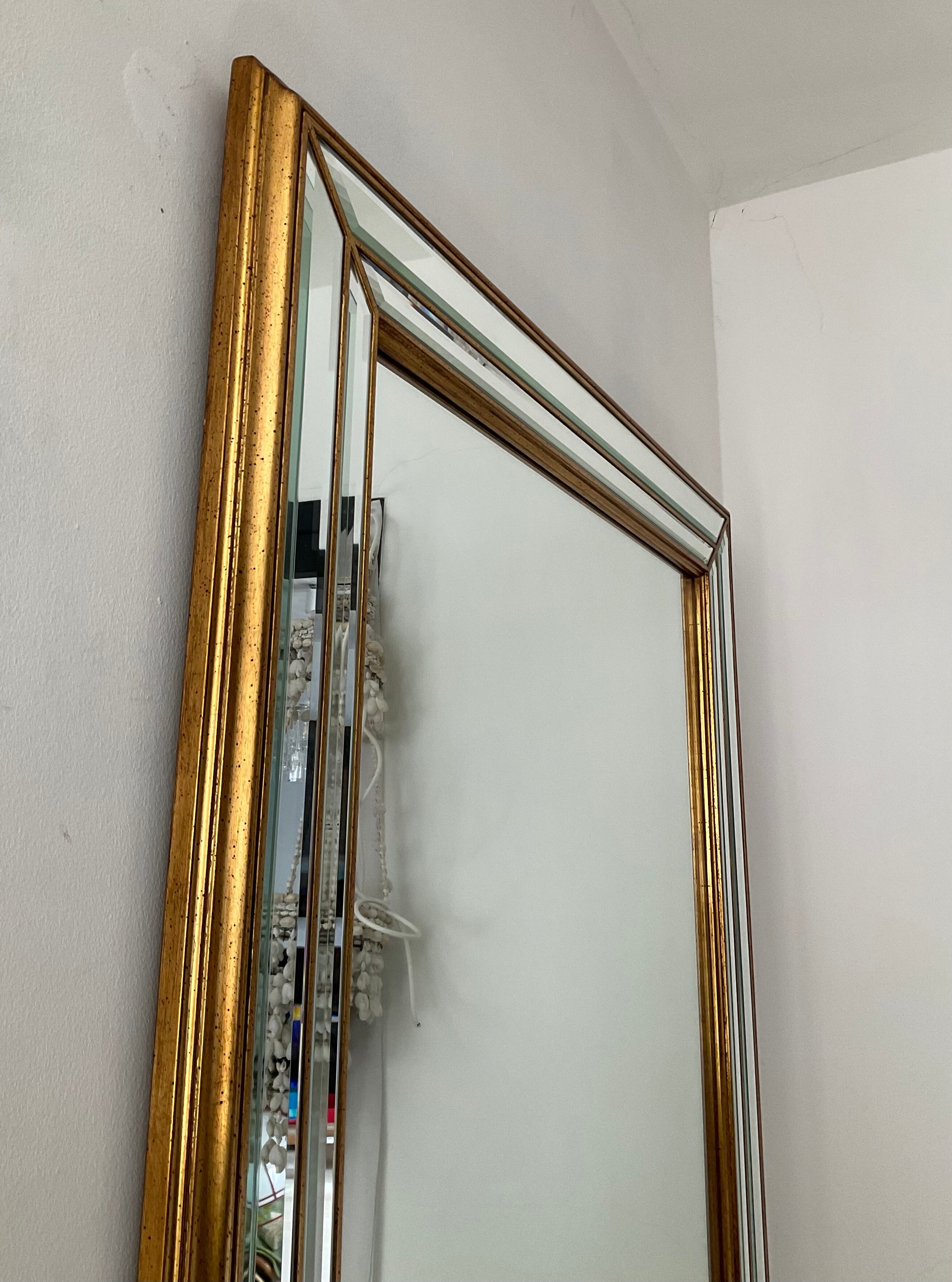 Miroir à parcloses deknudt des années 70 en bois doré