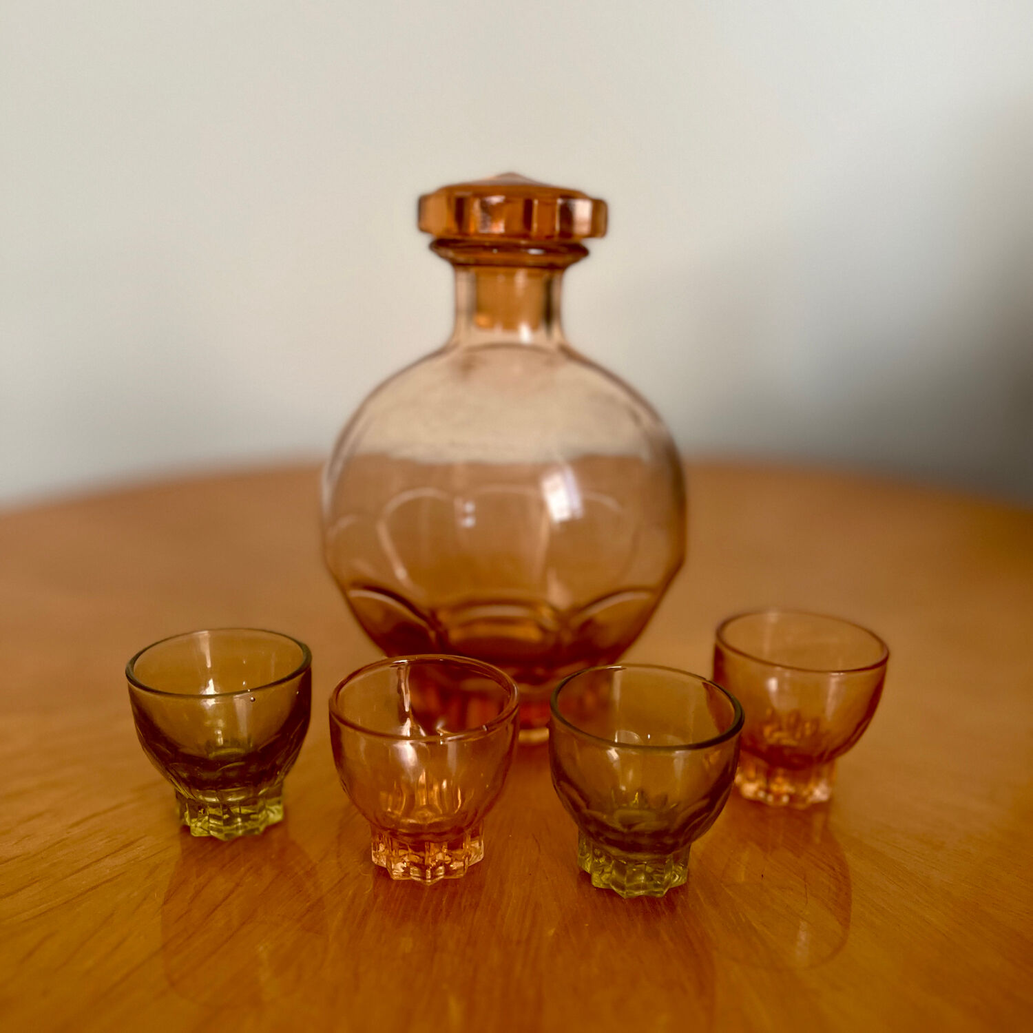 Carafe art déco vintage et ses 4 verres