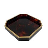 Hollywood regency octagonal tray, Italy 1970s