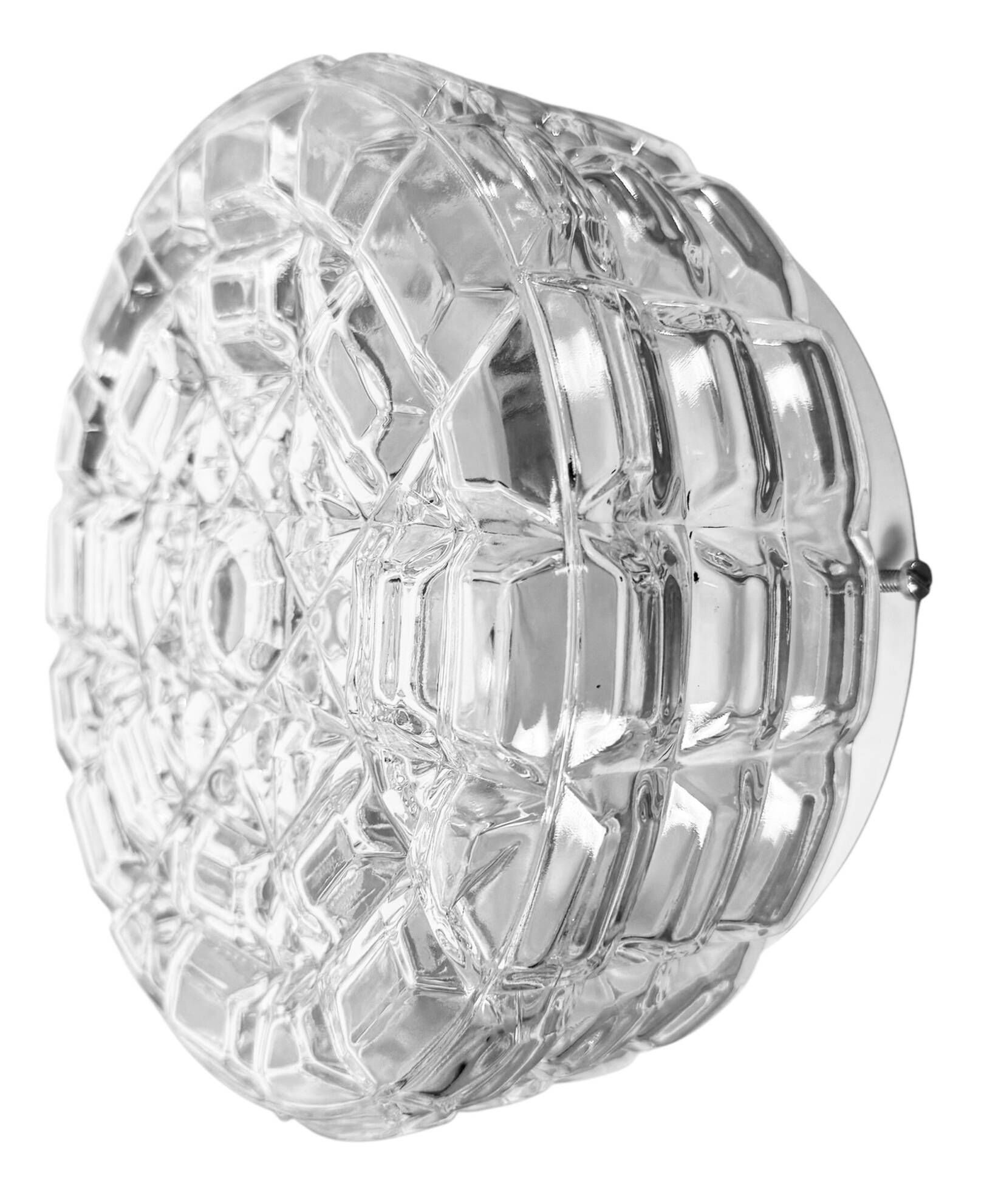 Vintage Glass Wall or Ceiling Light, 1970s