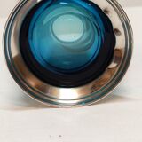 Blue and silver crystal vase. France 1950s.