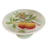 Compotier peach pattern in Barbotine Diameter 25cm