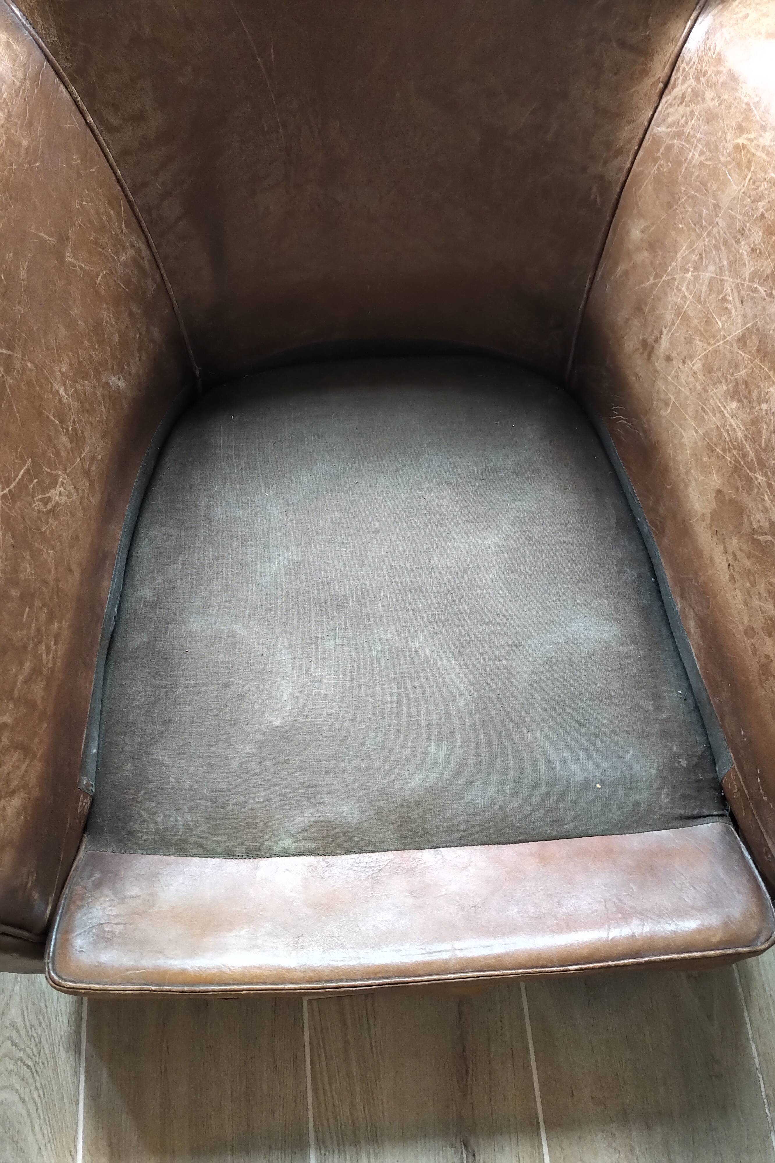 Fauteuil club en cuir