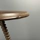 Midcentury wood turned barley twist side table with cork screw legs 1950s