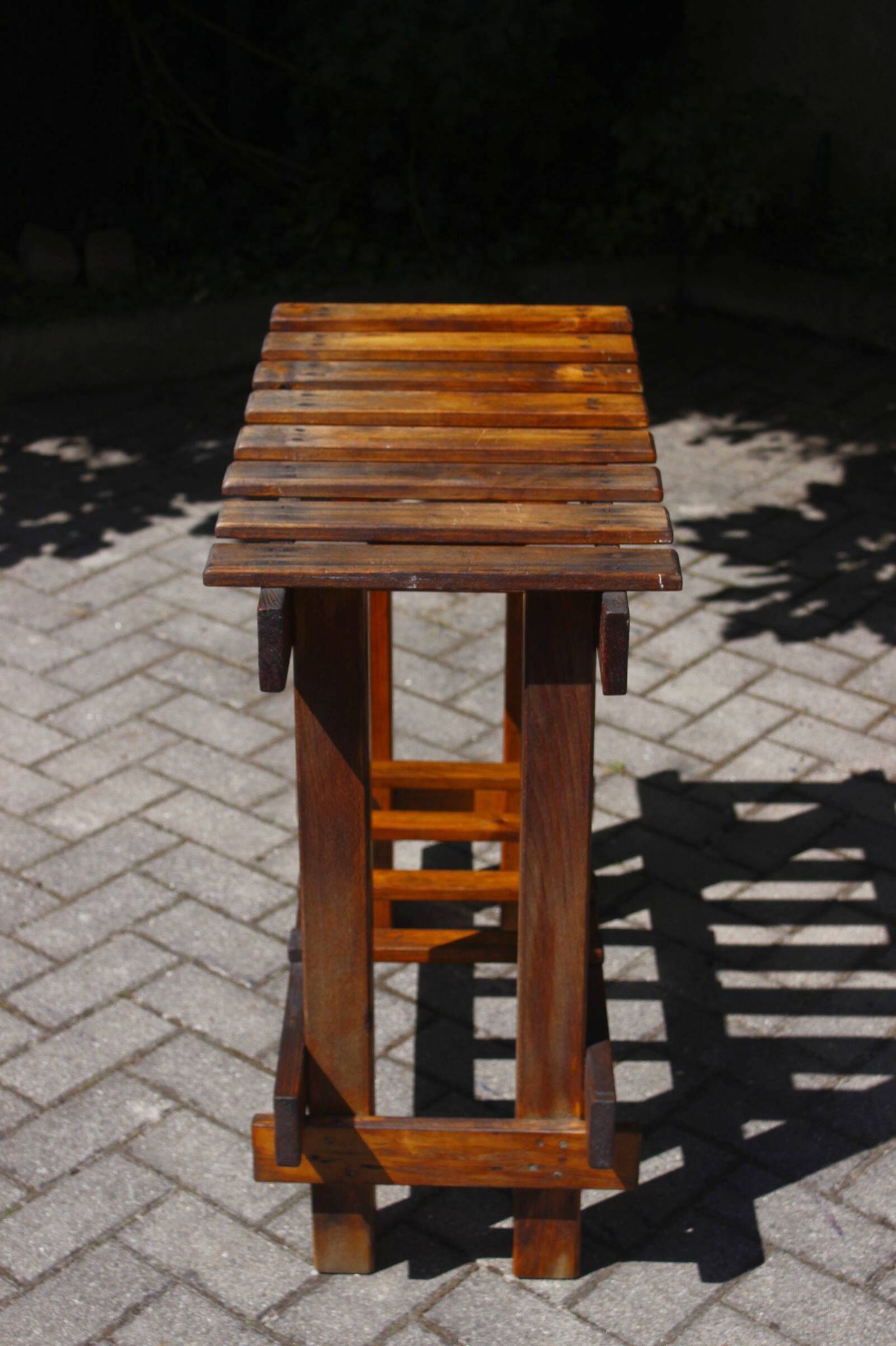Old farmhouse console table made of solid wood.