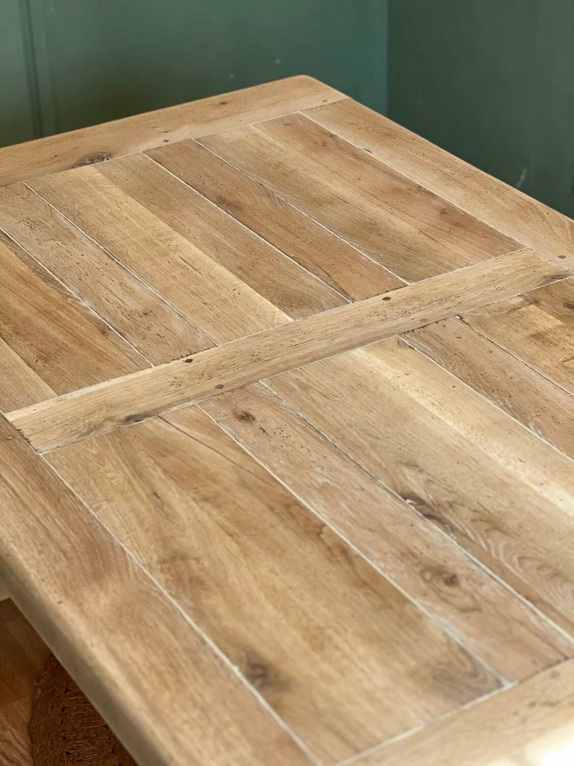 Large farmhouse table in solid oak – 230 cm