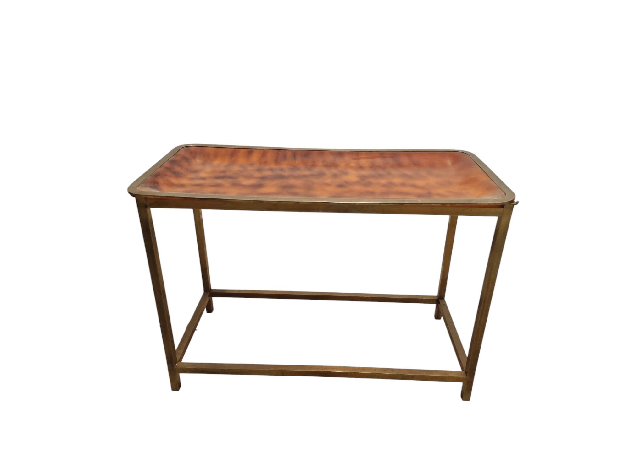 Mid-Century Hollywood Regency Coffee Table with Removable Bakelite Tray and Brass Frame, France, 196