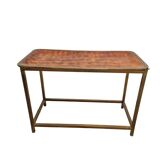 Mid-Century Hollywood Regency Coffee Table with Removable Bakelite Tray and Brass Frame, France, 196