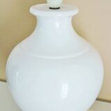 White glazed ceramic lamp, sleek design from the 60s/70s