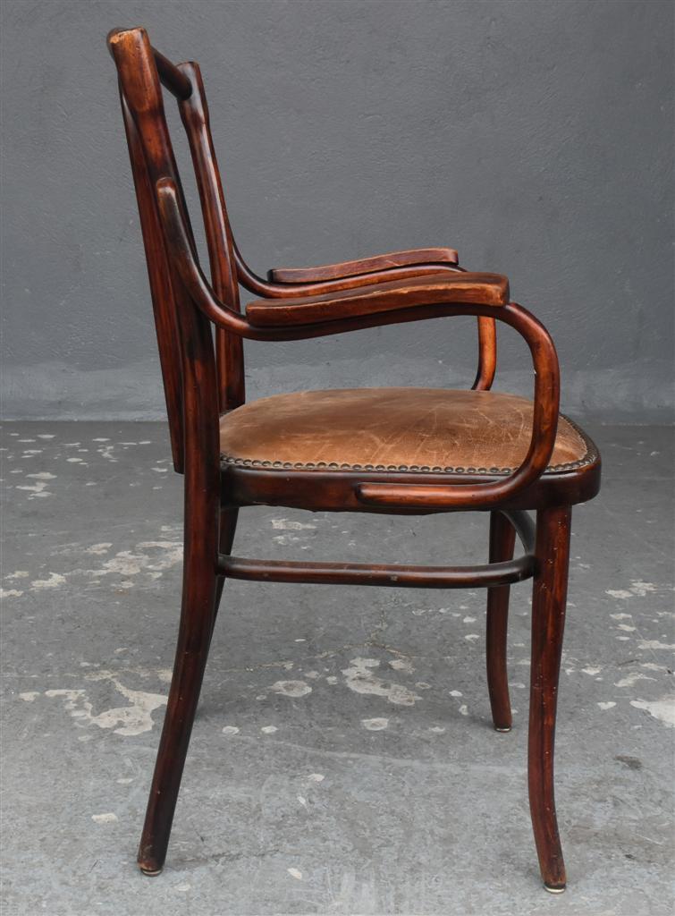 Pair of 1940 in green leatherette and beech chairs