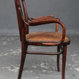 Paire de fauteuils 1940 en skaï vert et hêtre