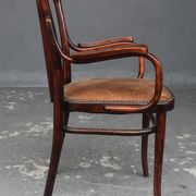 Pair of 1940 in green leatherette and beech chairs