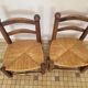 Duo de chaises de cheminée en bois et paille