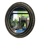 Miroir ancien 61,5/53,5cm ovale époque Napoléon III, noir et doré