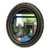 Miroir ancien 61,5/53,5cm ovale époque Napoléon III, noir et doré