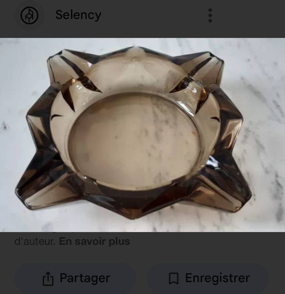 Vintage smoked glass ashtray Luminarc star