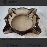 Cendrier vintage verre fumé Luminarc étoile