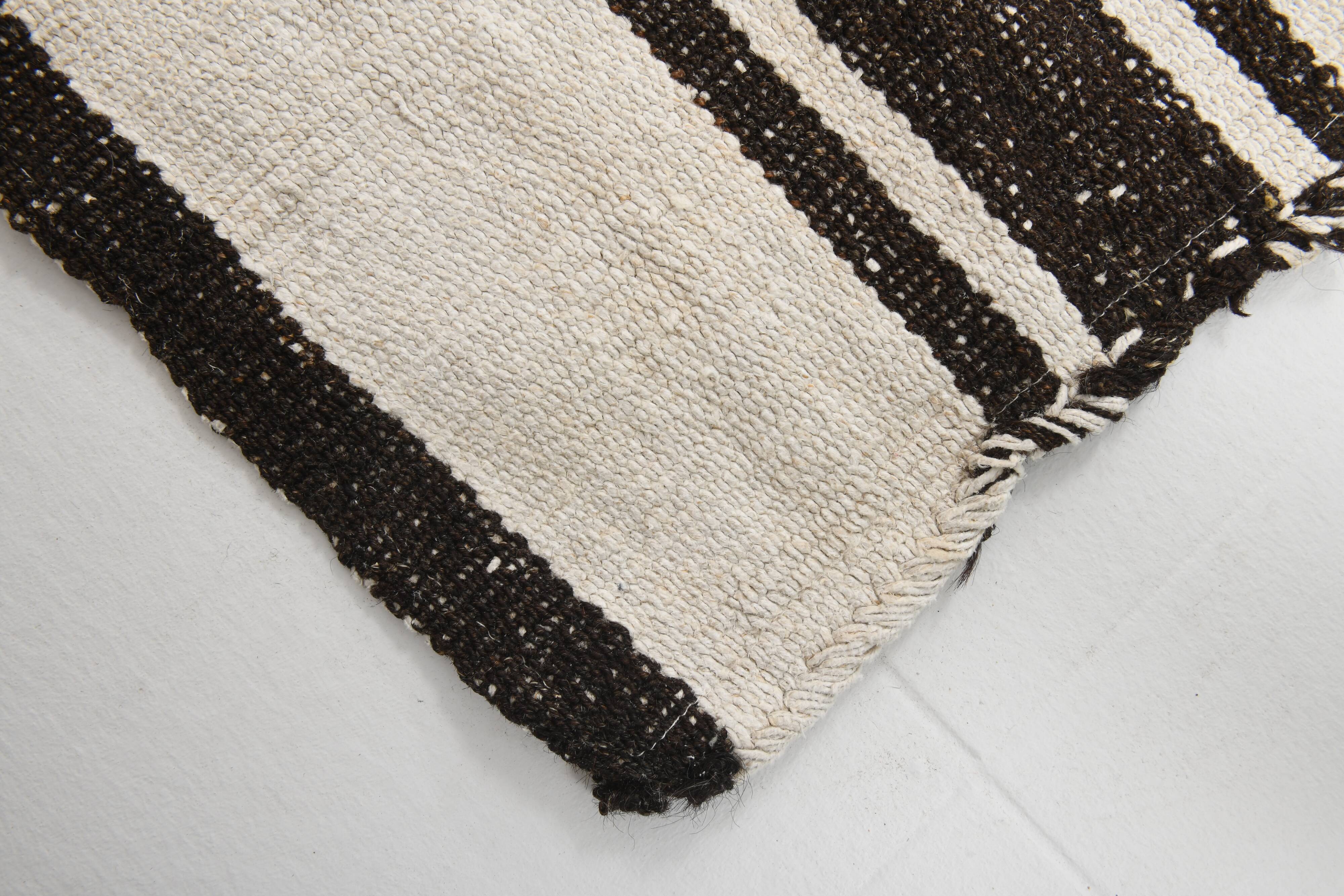 6x7 Beige & Brown Vintage Kilim Rug,  177x219Cm
