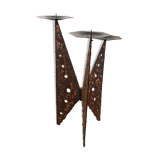 Impressive brutalist 3 candle holder