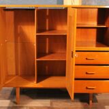 Child wardrobe wood & rattan 1960