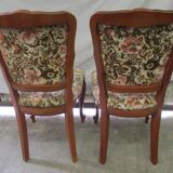 Paire de chaises fleuries style Louis XV