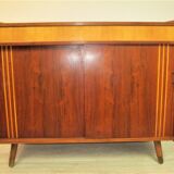 German walnut veneer shoe cabinet, 1960boi