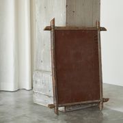 Large faux bamboo mirror in solid wood and patinated mirror, early 20th century.