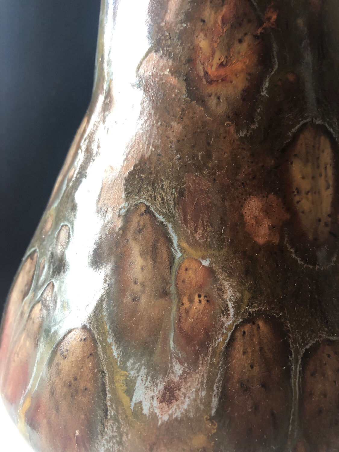 Vintage ceramic lamp base signed Dechamps