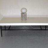 Table low vintage 60 years white melamine